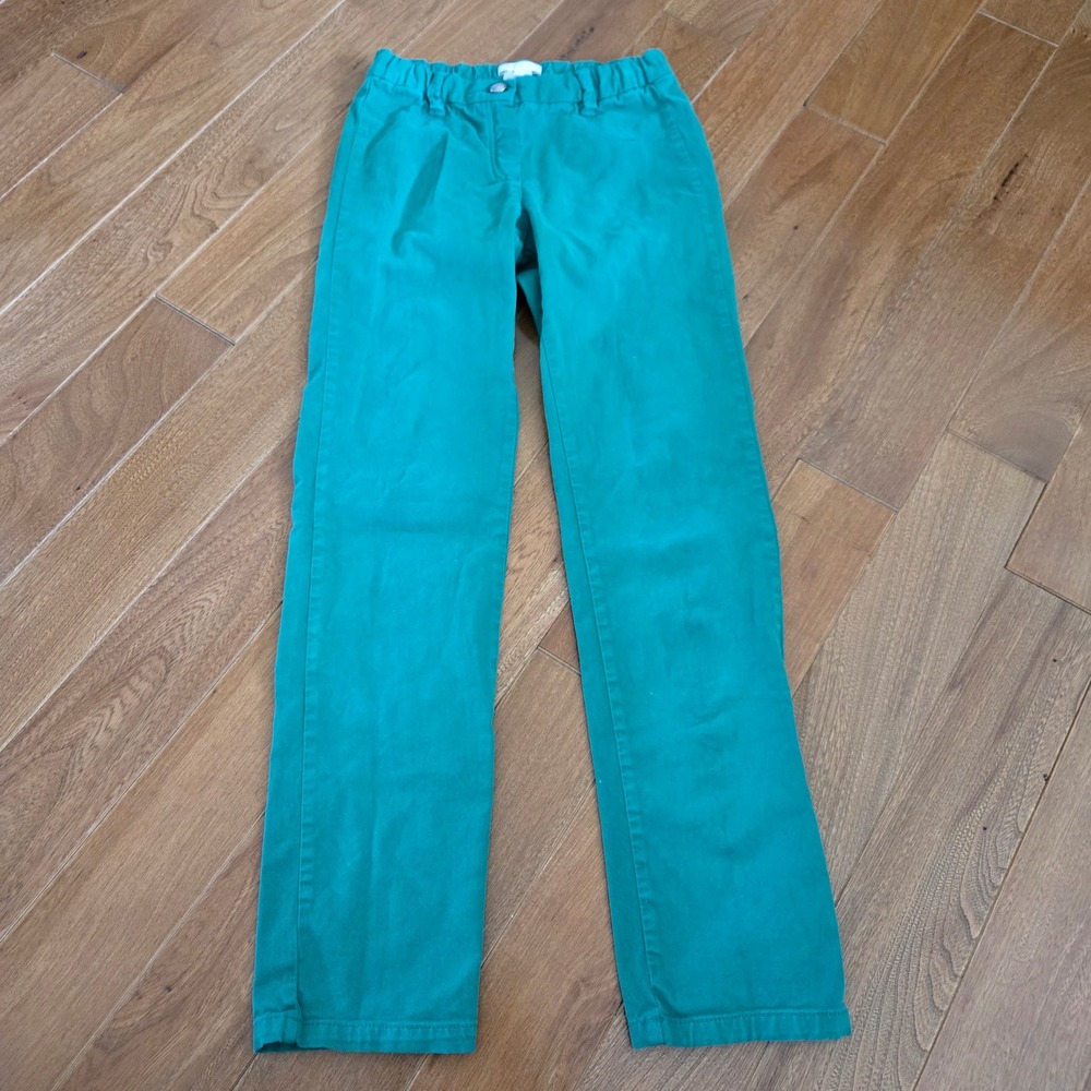Chloe Girls Emerald Green Cotton Twill Trousers Pants Size 10 Designer Resort